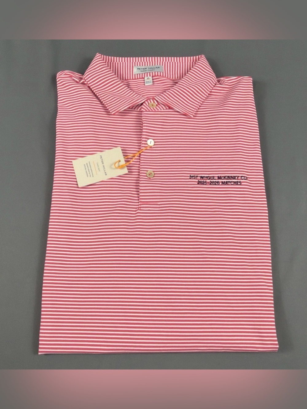 Peter Millar Golf Shirt Polo CS Summer Comfort Chest Sleeve Logo FLCC Striped XL